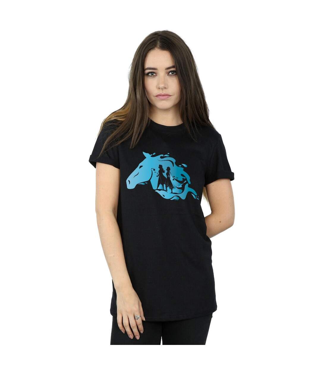 Disney - T-shirt FROZEN NOKK SILHOUETTE - Femme (Noir) - UTBI24533-2