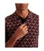 Mens Geometric Jacquard Short-sleeved Polo Shirt Maroon Ted Baker-4