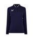 Polo Manches Longues Raglan Femme Bleu Marine Blanc Castore-1