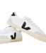 Womens/ladies Volley Contrast Logo Suede Trainers White Black Veja-4