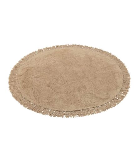 Tapis Rond à Franges Bohemia 150cm Beige Foncé