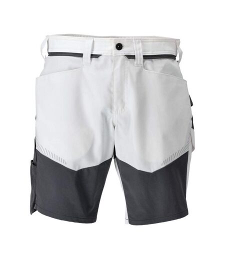 Mens Customised Work Shorts White Stone Grey Mascot
