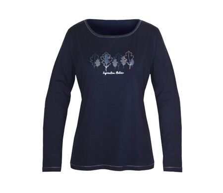 MAYFLOWER NOBODY1 – Tee-shirt manches longues marine à détails brillants pour un look chic et décontracté