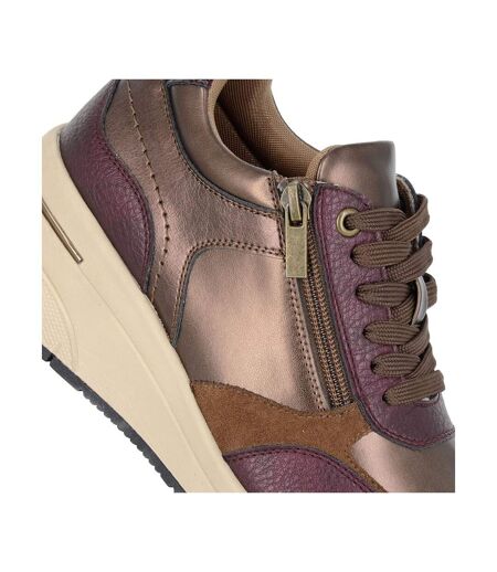 Baskets Motif/style Peau De Serpent Fenela Femme Bordeaux Cuivré Cipriata