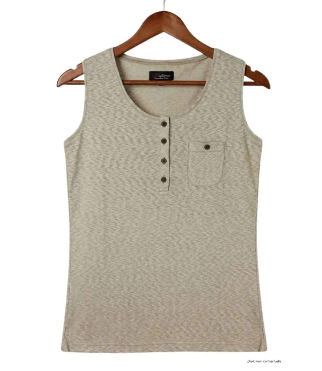 Axone GRAZIA3 Débardeur femme grande taille en coton flammé pour une fraîcheur absolue-2