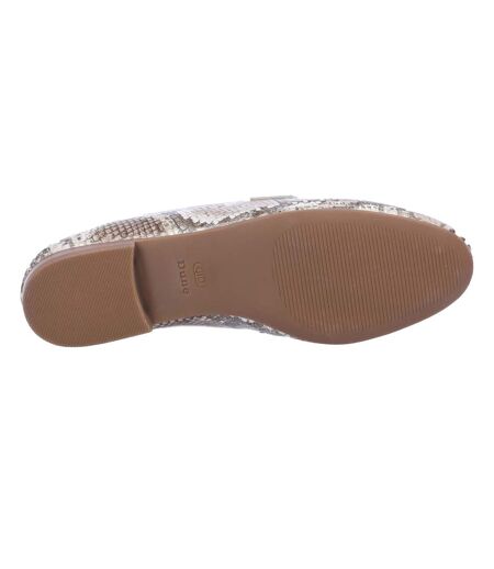 Womens/ladies Georgiee Leather Loafers Metallic Dune London