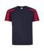 AWDis Cool - T-shirt - Homme (Bleu marine / Rouge feu) - UTPC5918