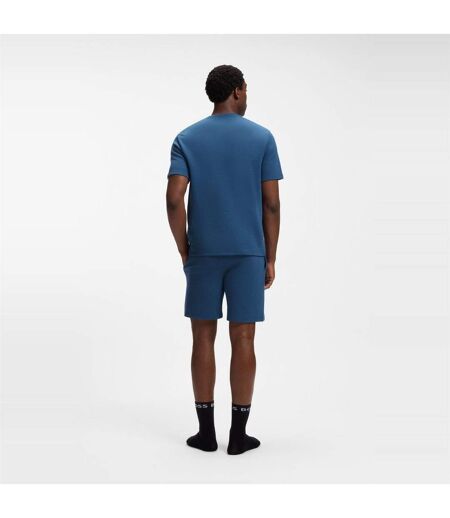 Mens Waffle Knit Pyjama Top Mid Blue Boss