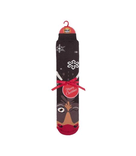 Mens Christmas Non Slip Thermal Slipper Socks with Grippers