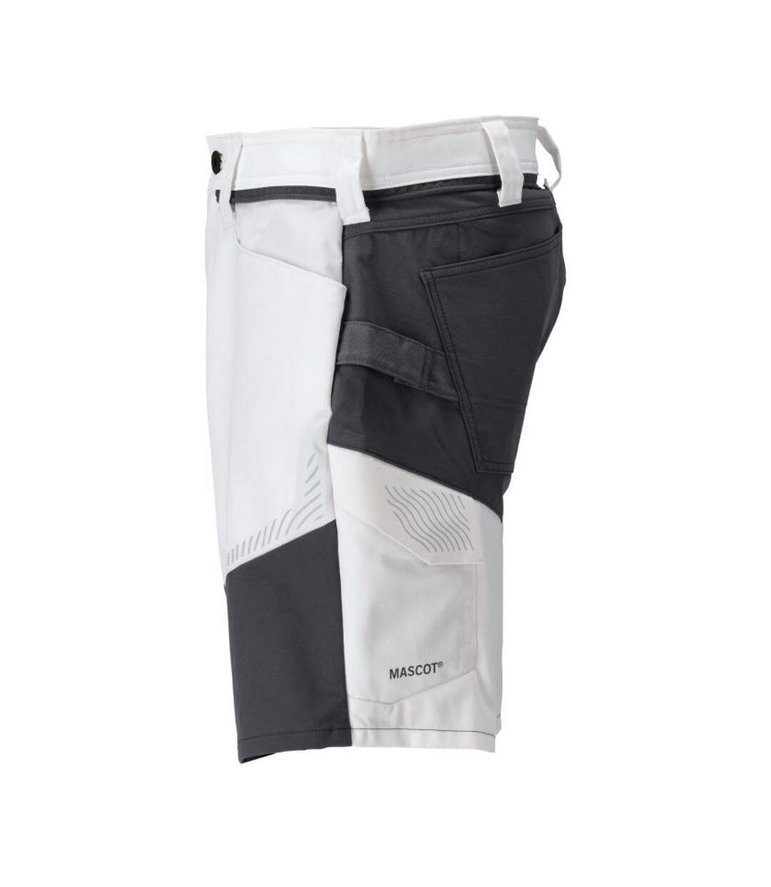 Mens Customised Work Shorts White Stone Grey Mascot-3
