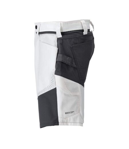 Mens Customised Work Shorts White Stone Grey Mascot
