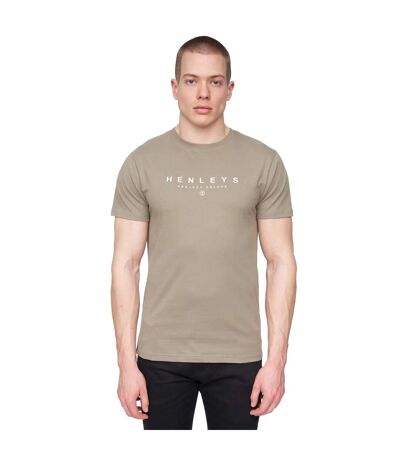 Mens ninesix logo t-shirt dusty olive Henleys