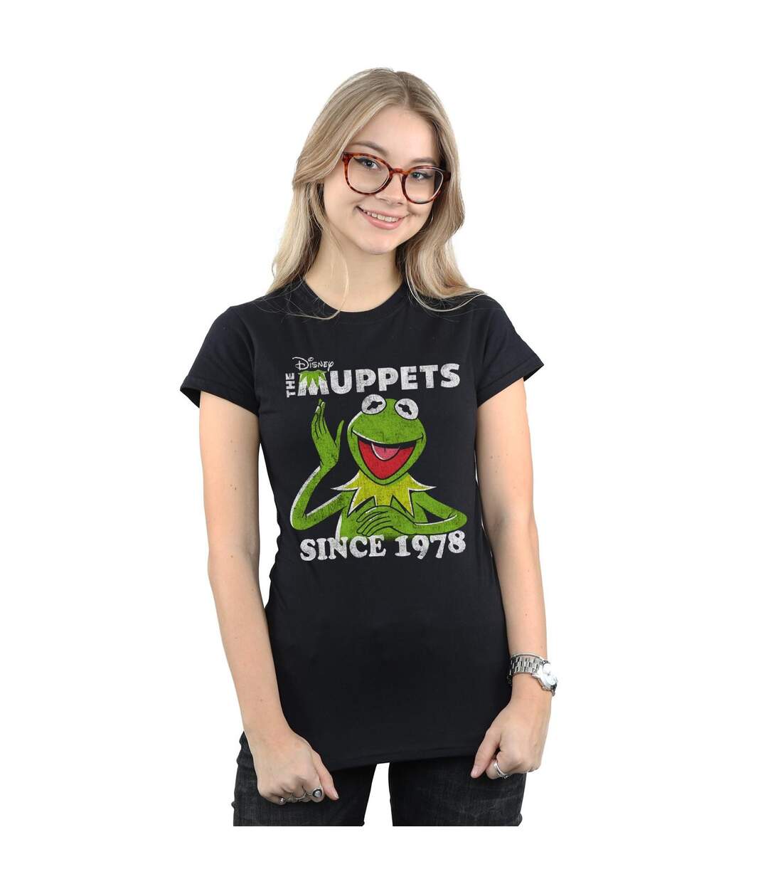 Disney Femme/Les femmes The Muppets Kermit Since 1978 - T-shirt en coton (Noir) - UTBI49019-2