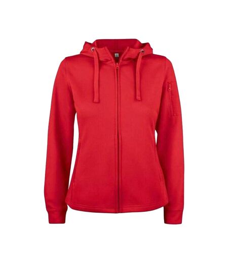Womens/ladies Basic Full Zip Hoodie Red Clique