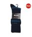 Lot De 3  Chaussettes Motif/style À Rayures Adulte Bleu Foncé Boss-1