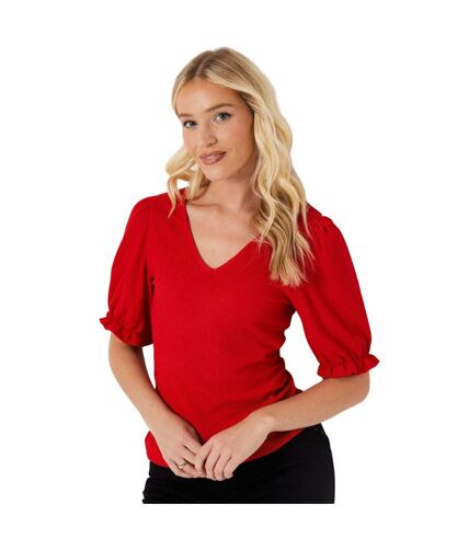 Womens/ladies v neck short-sleeved top red Dorothy Perkins