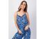 Top court femme fines bretelles AMORE fleurs bleues Coton Du Monde-2