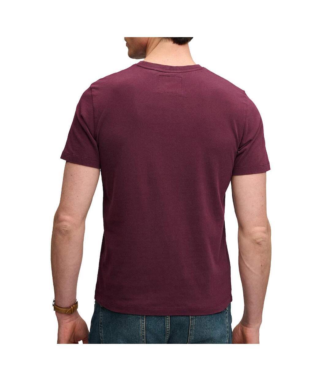 T-Shirt bordeaux/beige homme superdry classic-2