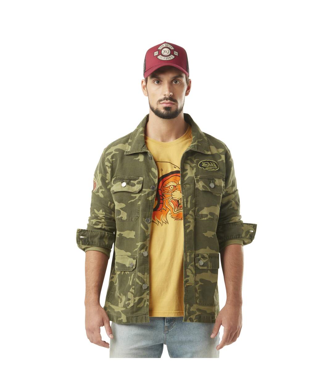 Veste homme avec broderie en camouflage en coton Santi Vondutch