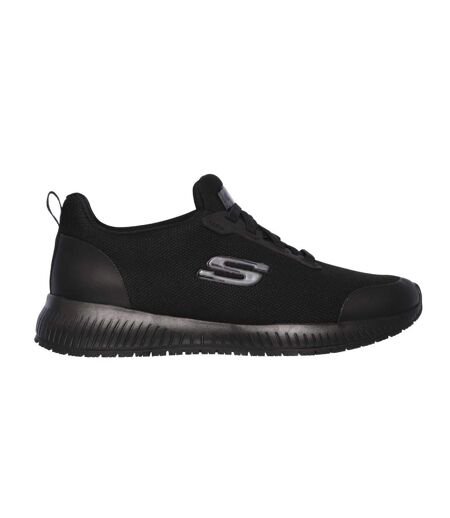 Womens/ladies Squad Lace Up Safety Shoes Black Skechers
