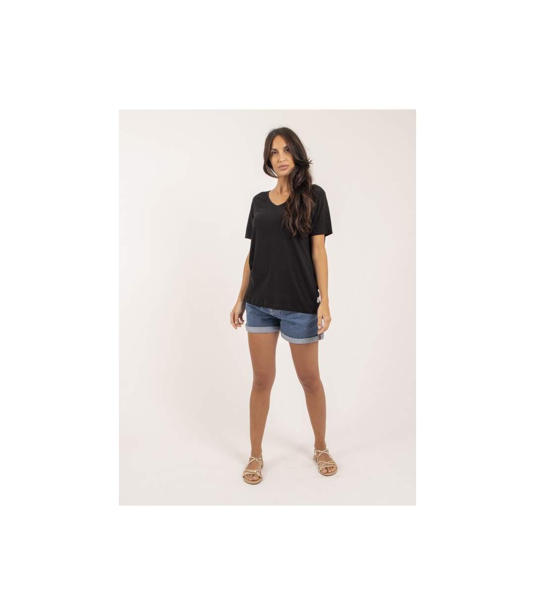 T-shirt col V lin FAIMES - Dona X Lisa-4