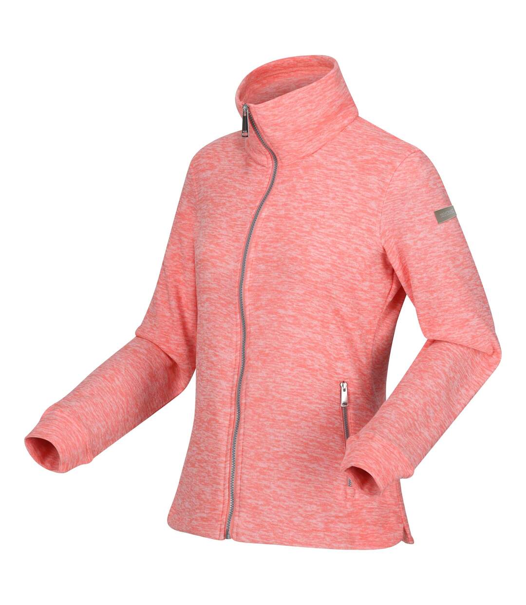 Womens/ladies azaelia marl full zip fleece jacket shell pink Regatta-3