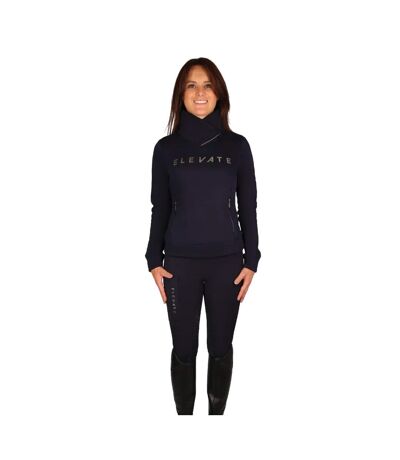Womens/ladies elevate allure cross neck jumper navy Hy