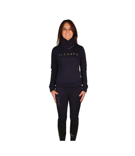 Womens/ladies elevate allure cross neck jumper navy Hy