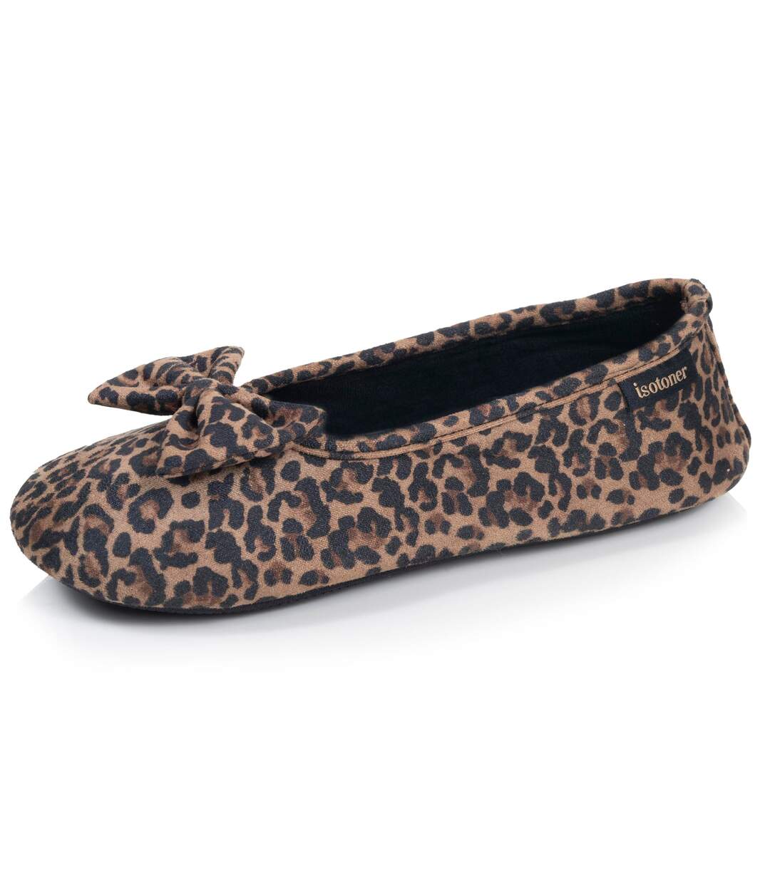 Isotoner Chaussons Ballerines femme suédine, semelle souple, mousse à mémoire forme-1