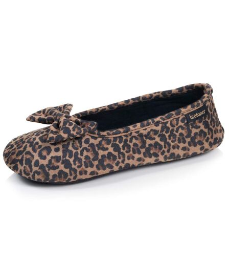 Isotoner Chaussons Ballerines femme suédine, semelle souple, mousse à mémoire forme