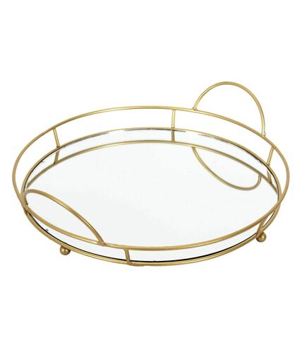 Plateau de présentation rond miroir 34 cm