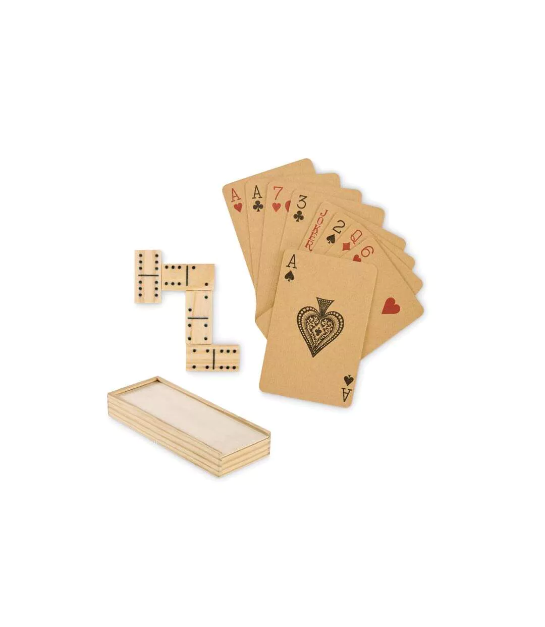 Domi & Cards Domino And Card Set One Size Wood MidOcean-1