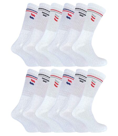 12 paires de chaussettes de sport respirantes en coton pour hommes