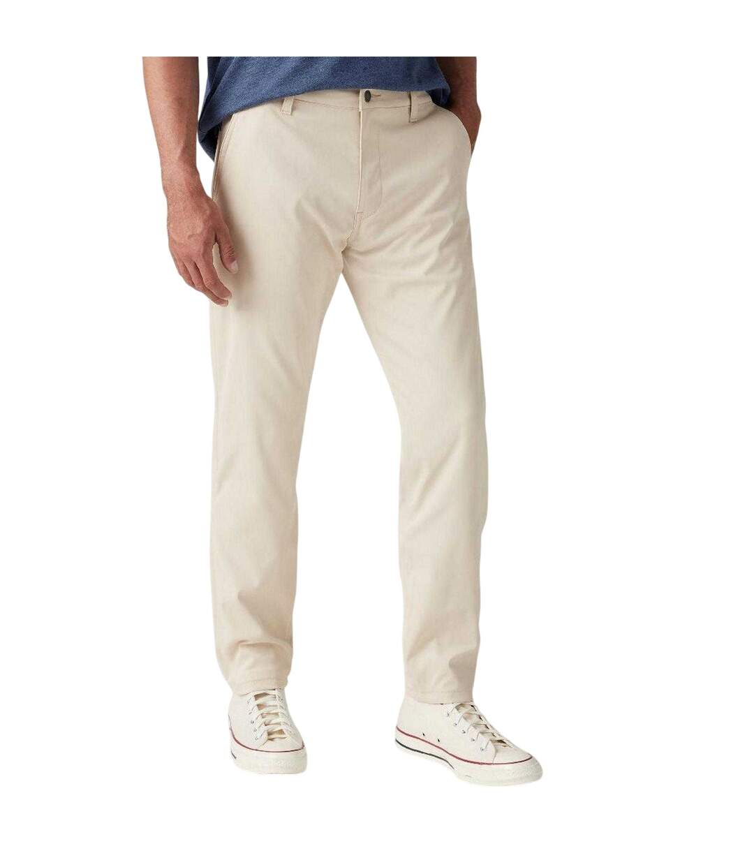 Mens Tech+ Plain Tapered Chinos Cream Levis-4