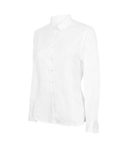 Henbury Womens/Ladies Modern Long Sleeve Oxford Shirt (White) - UTRW5424