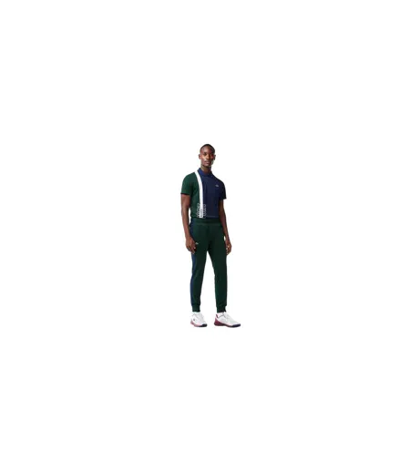 Mens Contrast Panel Tapered Joggers Green Navy Lacoste