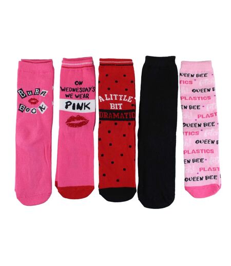 Ladies Mean Girls Gift: 5 Pairs of Casual Mid-Calf Novelty Mean Girls Socks