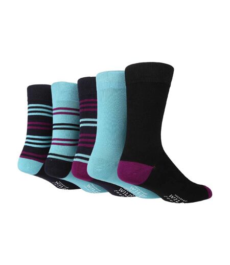 5 Pack Mens Colourful Striped Patterned Bamboo Dress Socks