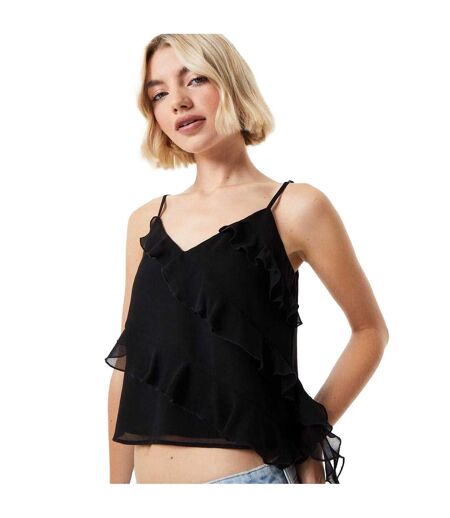 Débardeur Bretelles Fines Motif/style Ruché Femme Noir Jack Wills