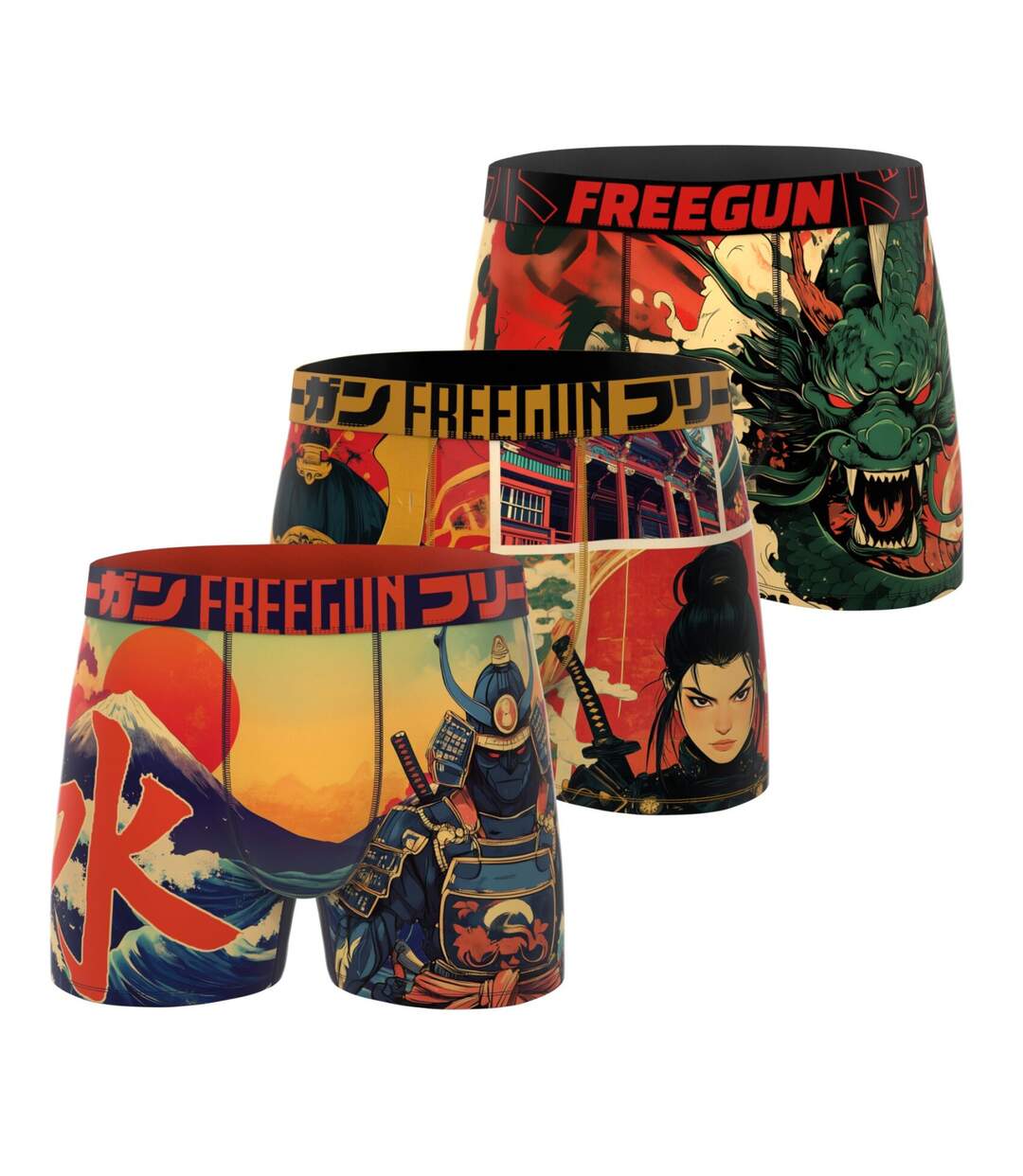 Lot de 3 boxers homme collection Mangaka Freegun-1