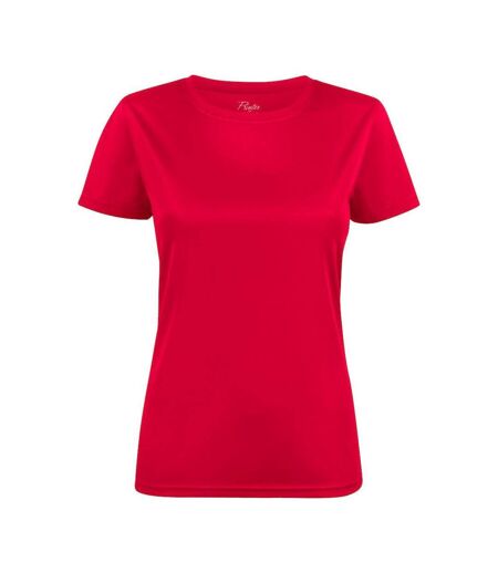 Womens/ladies Run T-shirt Red Printer RED