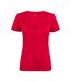 Womens/ladies Run T-shirt Red Printer RED-1
