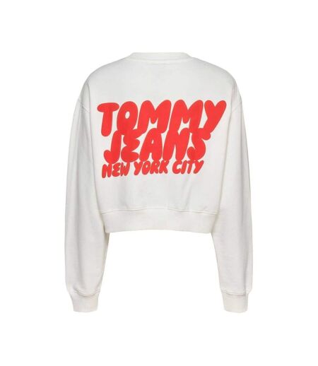 Sweat Court Motif/style Bulles Femme Écru Tommy Jeans