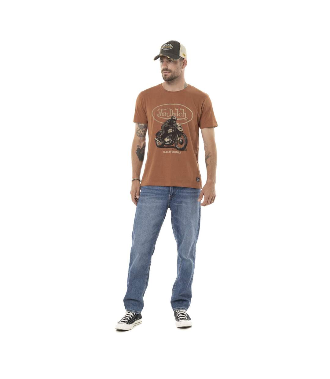T-shirt homme regular en jersey 160gr print devant Racer Vondutch-4