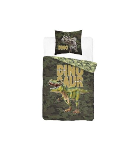 Glow in the dark cotton dinosaur duvet cover set green Generic