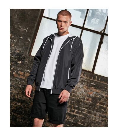 Mens Windrunner Recycled Jacket Black White Build Your Brand