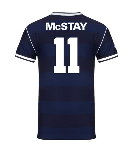 Mens Mcstay 11 1986 Retro T-shirt Navy Blue Scotland FA