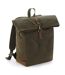 Quadra Heritage Waxed Canvas Leather Accent Backpack (Olive Green) (One Size) - UTRW7077