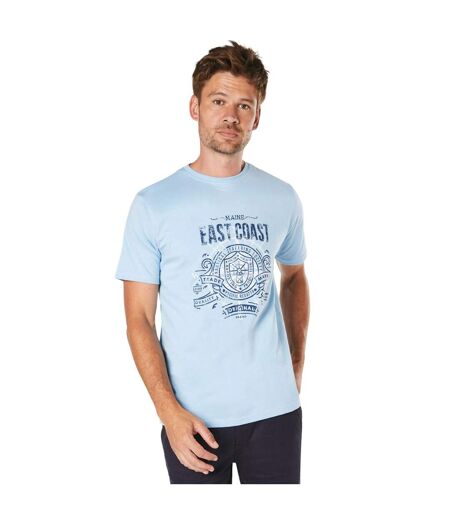 Mens east coast crest t-shirt light blue Maine