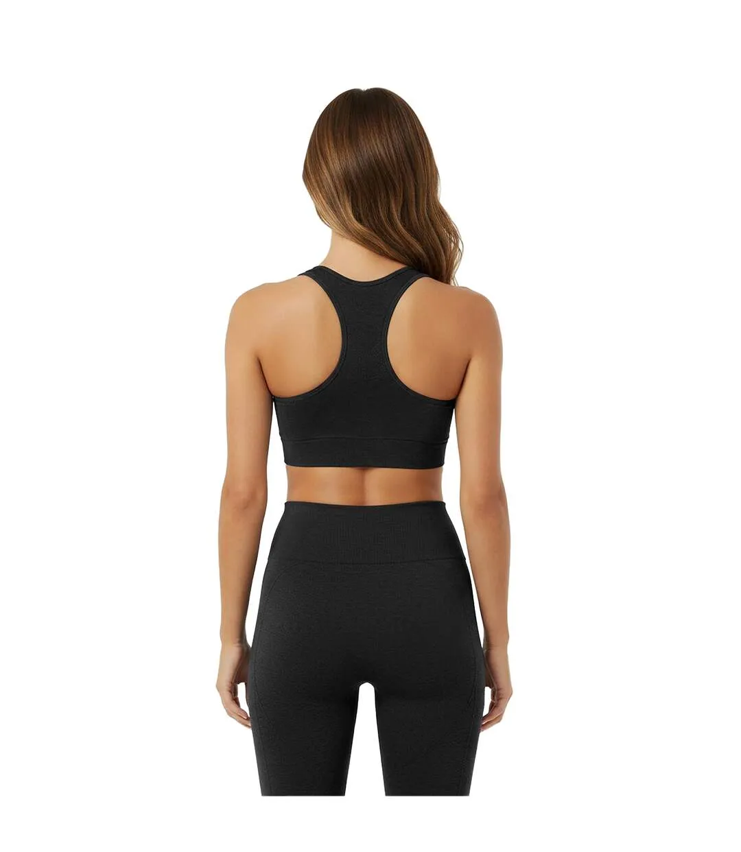 Brassière De Sport Motif/style Côtelé Femme Noir USA-4